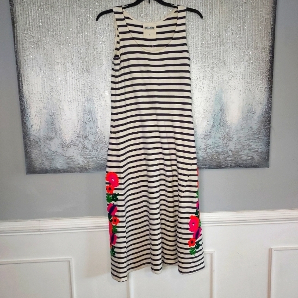 Gallabia Urban Casual Kaftan Embroidered Design Dress Sz-S